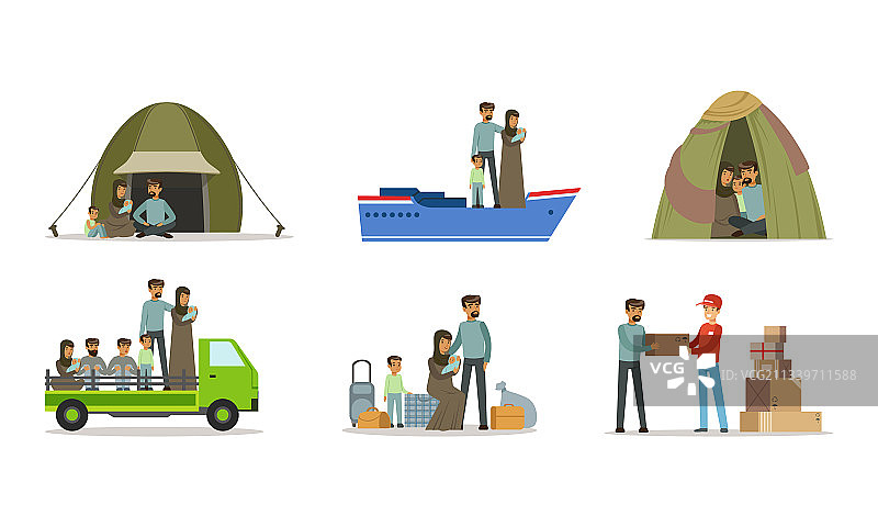 无国籍难民或流离失所者过境图片素材