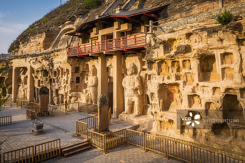 甘肃庆阳北石窟寺航拍图片素材