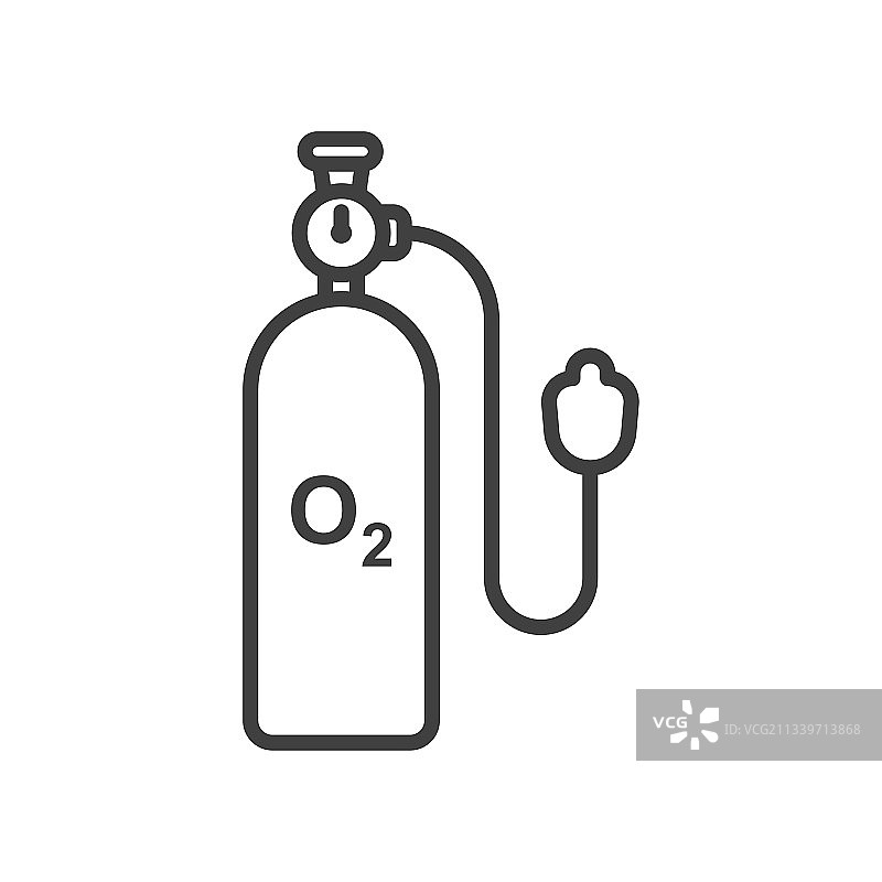 带呼吸面罩的氧气瓶图标图片素材