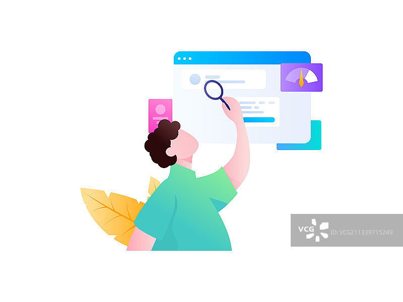 工作中的人物协作扁平矢量概念运营插画图片素材