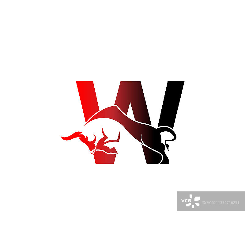 字母和公牛图案混合标志图片素材