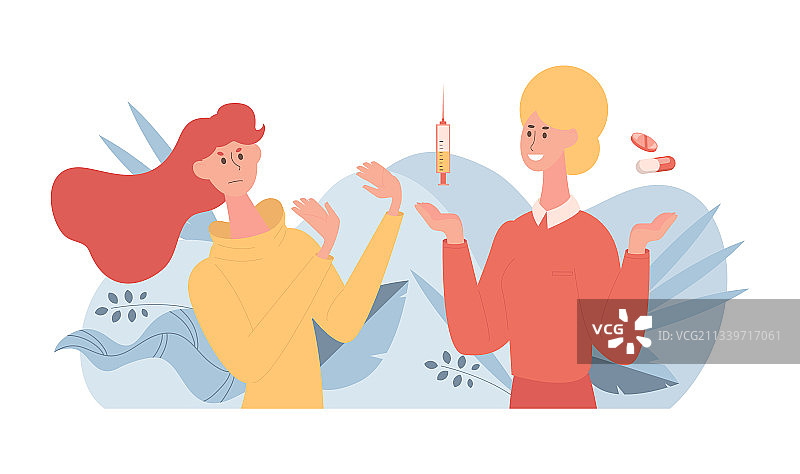 拒绝塑料注射和药丸的女人图片素材