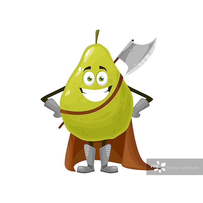 水果超人卡通梨守护者图片素材