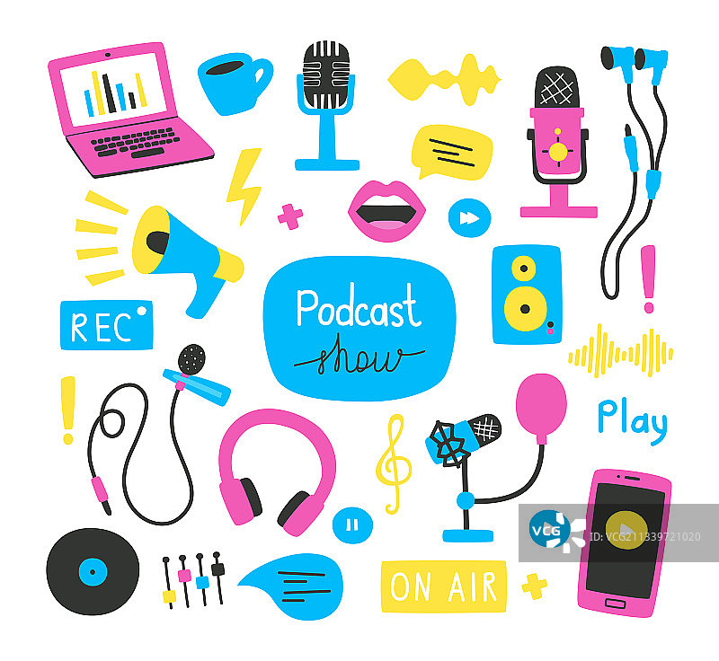 手绘元素和短语合集图片素材