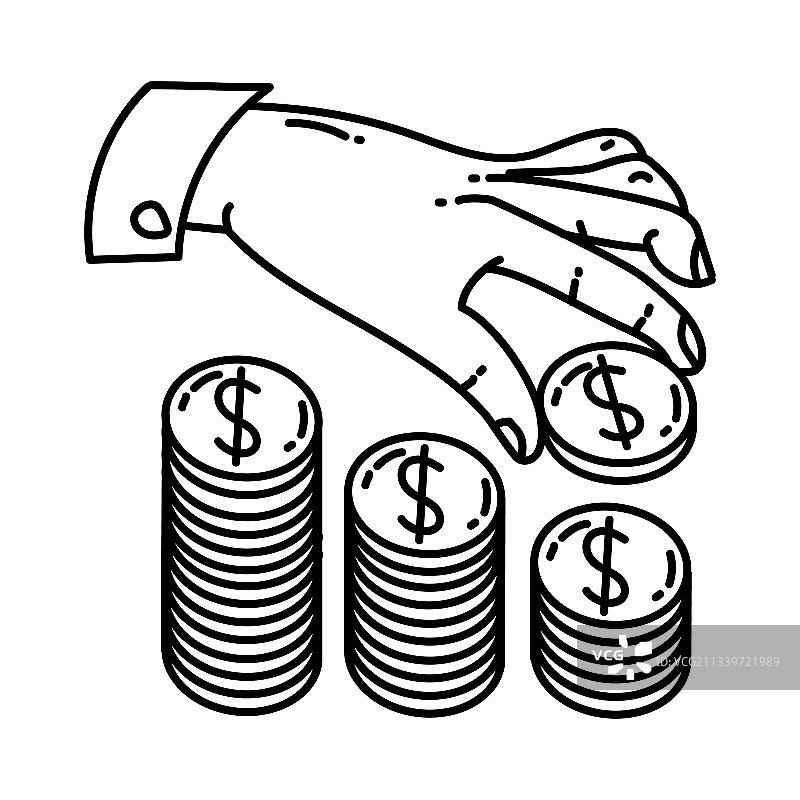 手绘共同基金图标图片素材