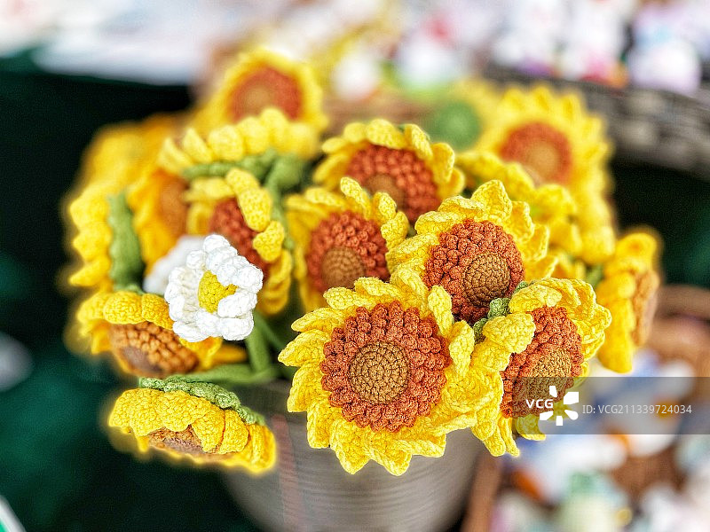 针织工艺品向葵图片素材