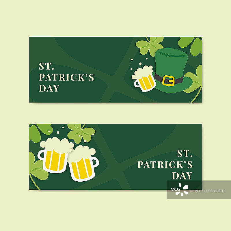 绿色圣帕特里克节banner图片素材