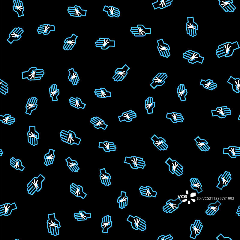 手相术手部线条图标无缝设计图片素材