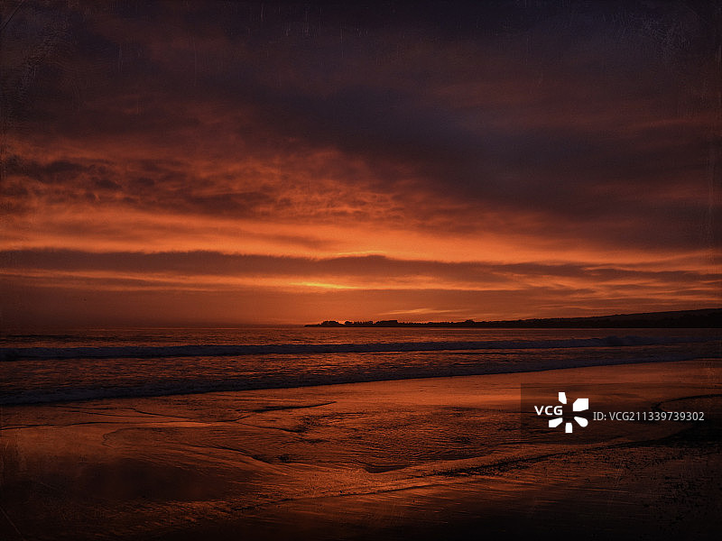 日落时分美国加利福尼亚州圣克鲁斯风光图片素材