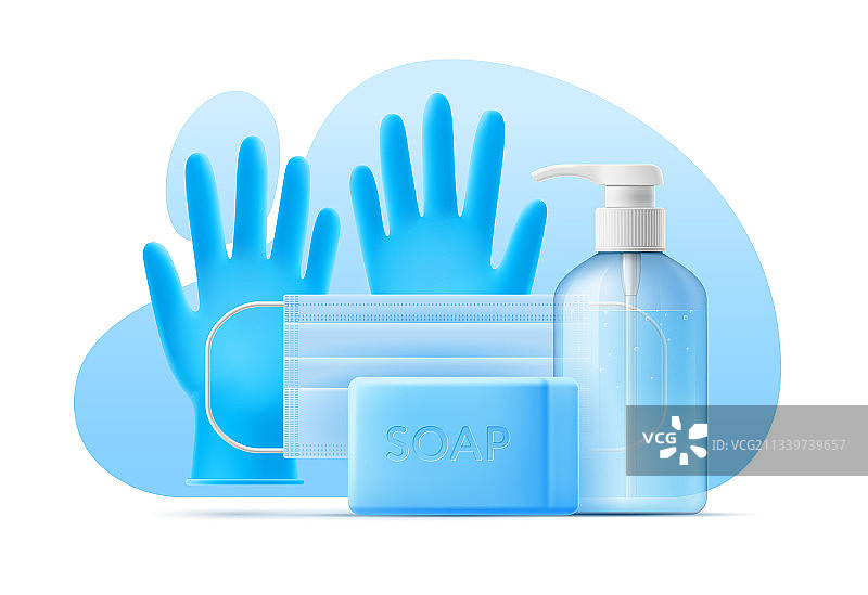 3D模板消毒剂个人护理产品图片素材