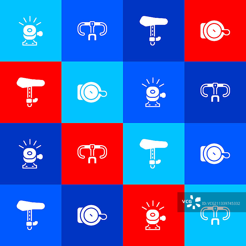 自行车铃铛、车把和座椅图标图片素材