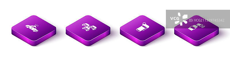 2.5D警车和闪光灯交通堵塞素材图片素材