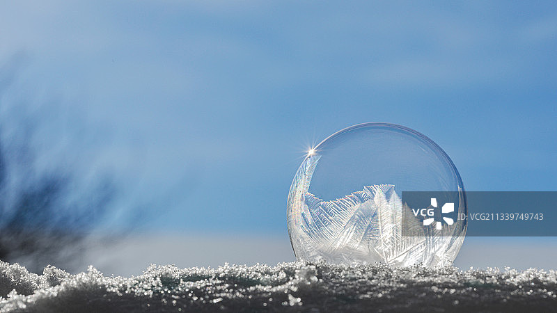 冰与天空的特写，美国艾奥瓦州图片素材