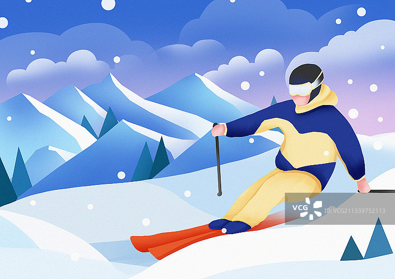 冬日运动滑雪图片素材