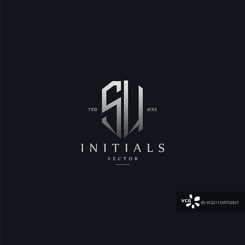 优雅复古金属字母标志图片素材