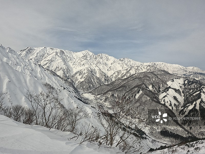 日本长野雪山风景图片素材