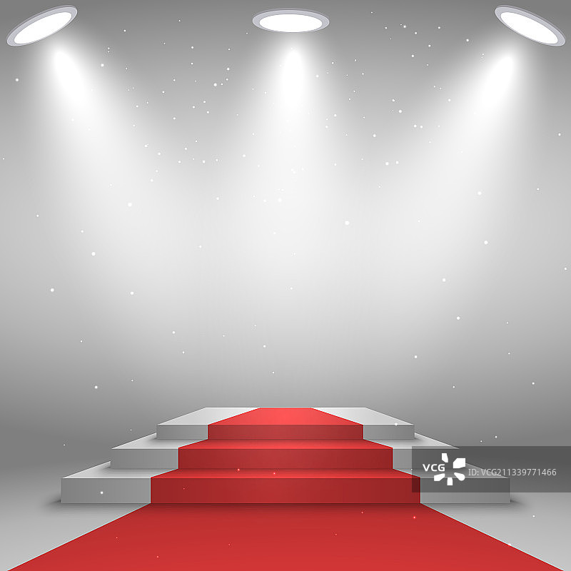 颁奖典礼舞台白色讲台与红色背景图片素材