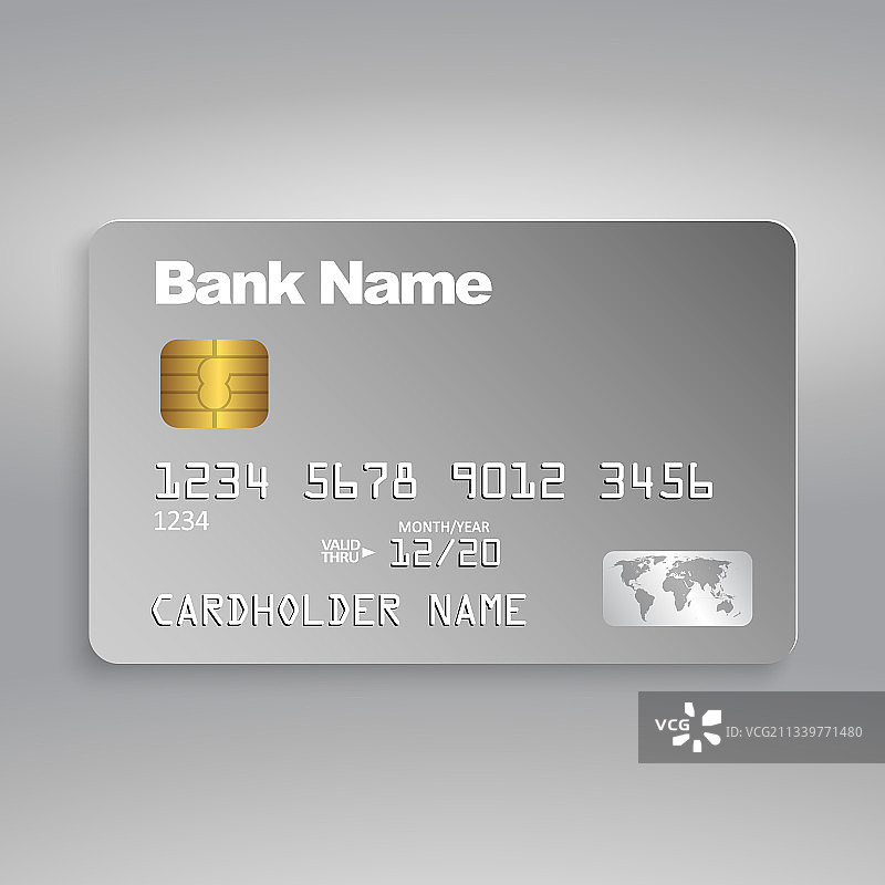 信用卡逼真模型塑料卡模板图片素材