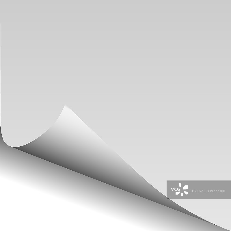 带阴影的空白卷角纸张图片素材