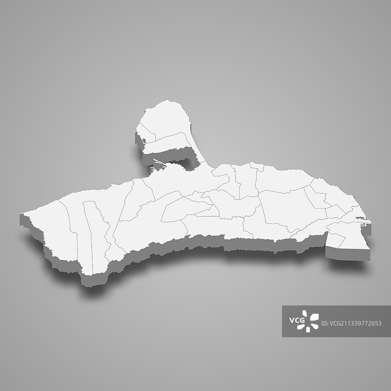 委内瑞拉法尔孔州2.5D等距地图图片素材