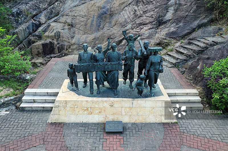 广东省深圳市盐田区东部华侨城孙中山庚子首义雕塑园航拍图片素材