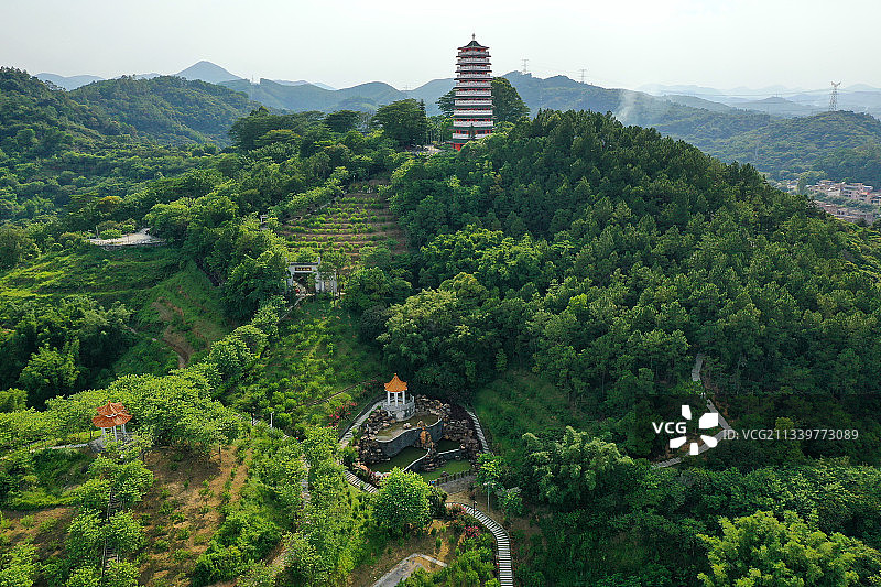 广东省广州市增城区小楼镇何仙姑风景区航拍图片素材