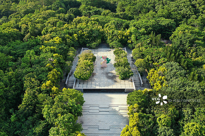 广东省深圳市福田区深圳国际园林花卉博览园航拍图片素材