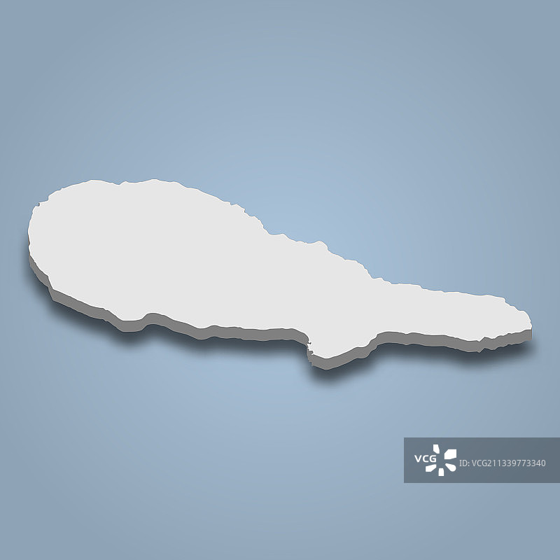 亚速尔群岛皮库岛2.5D地图图片素材