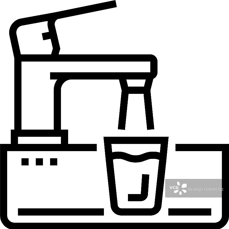 现代设计水龙头线条图标图片素材