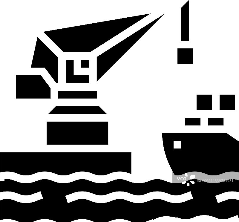 港口起重机向卡车装载集装箱图片素材