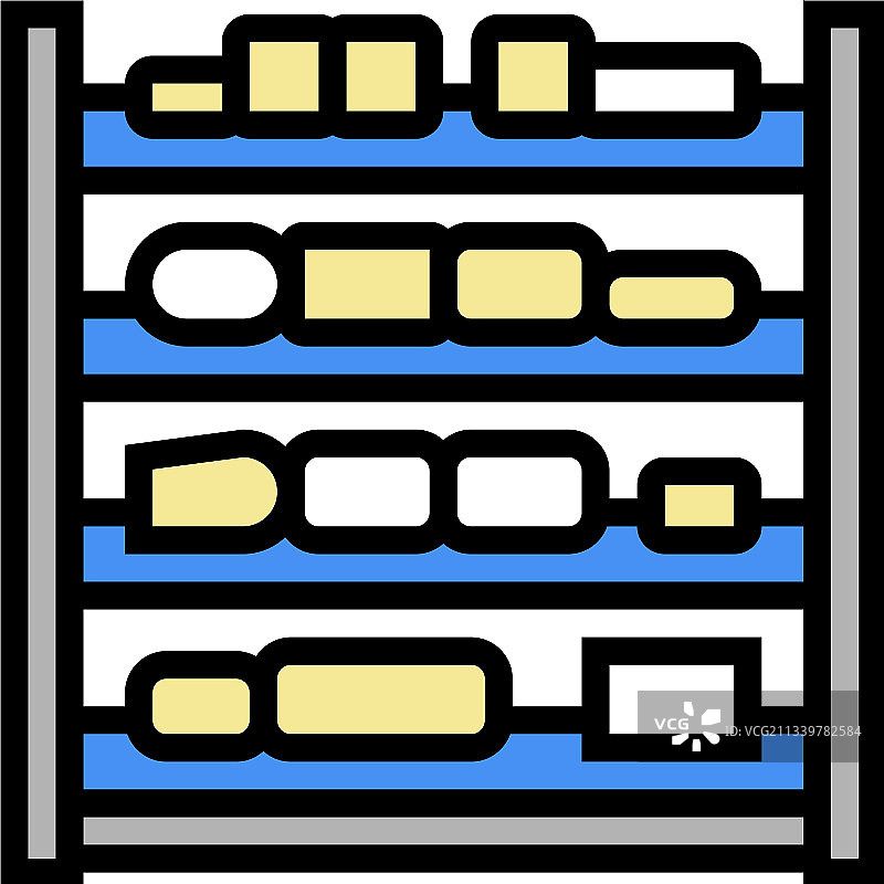 奶酪生产货架彩色图标图片素材