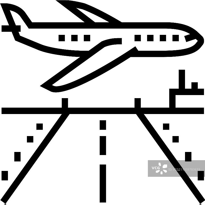 机场跑道混凝土线条图标图片素材