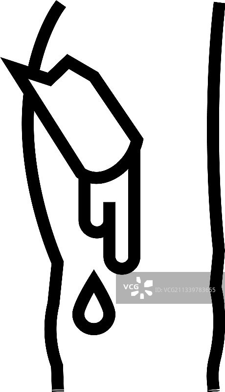 开放性肢体骨折疾病线性图标图片素材