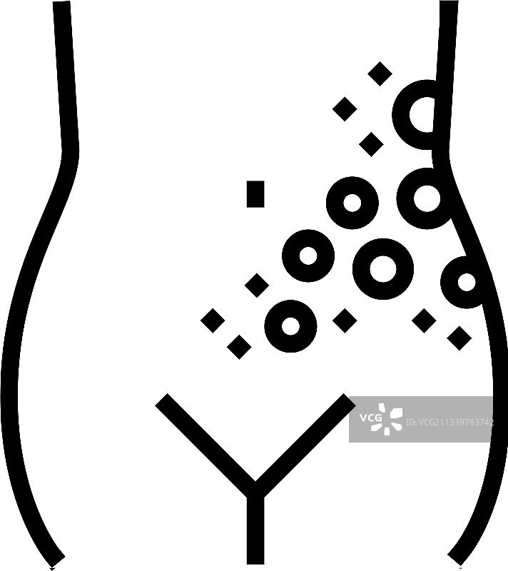 地衣带状疱疹疾病线条图标图片素材