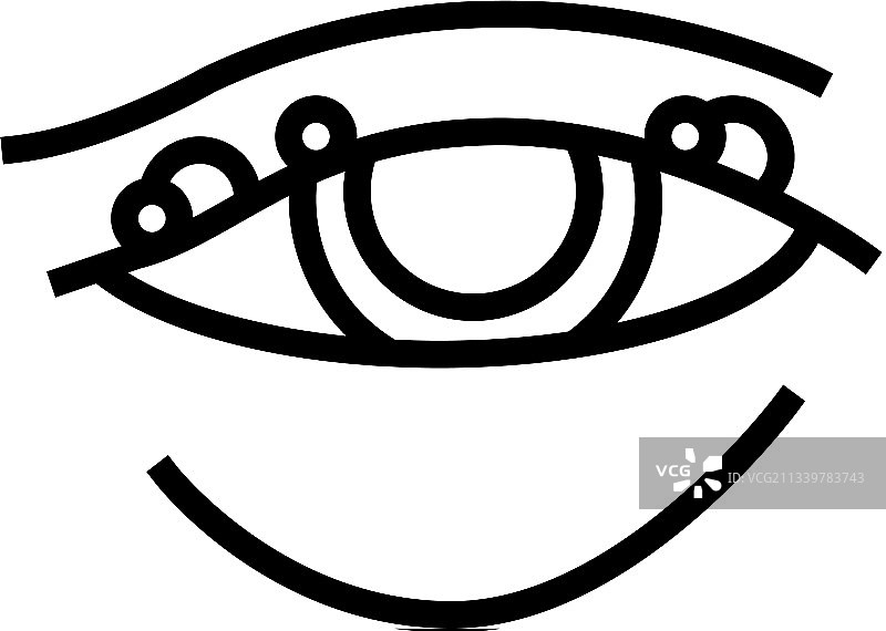 眼睑炎疾病红肿眼球线条图标图片素材