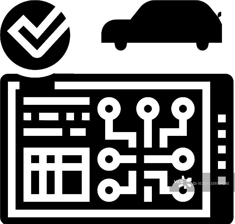 汽车电子系统测试图标图片素材