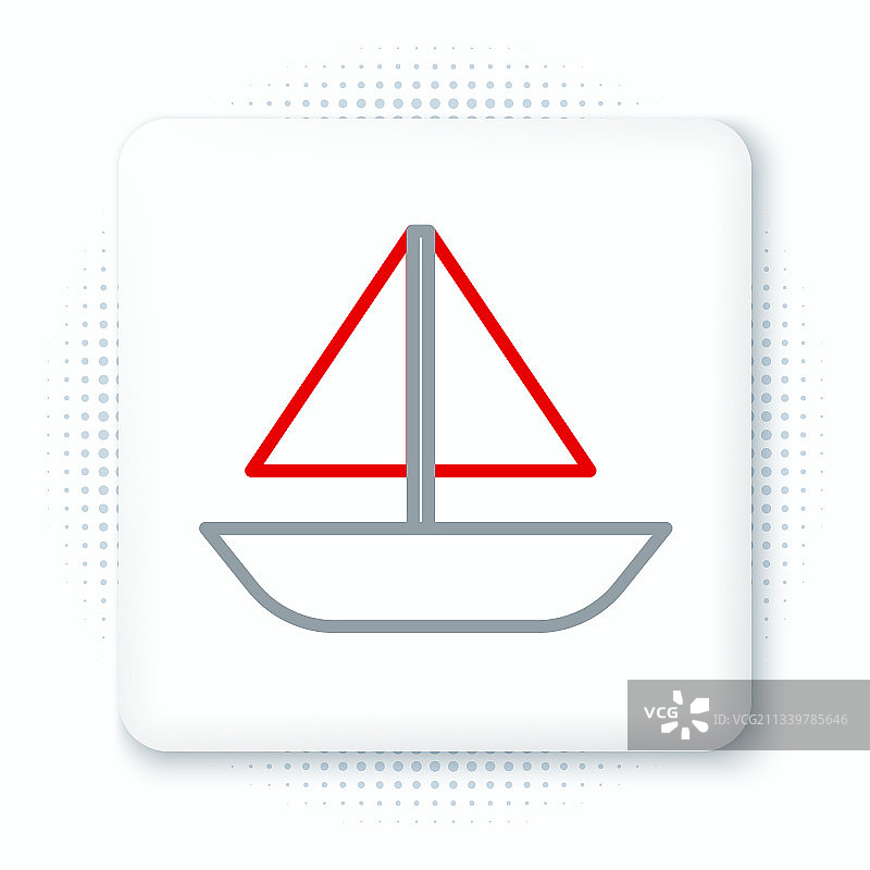 线条游艇帆船图标图片素材