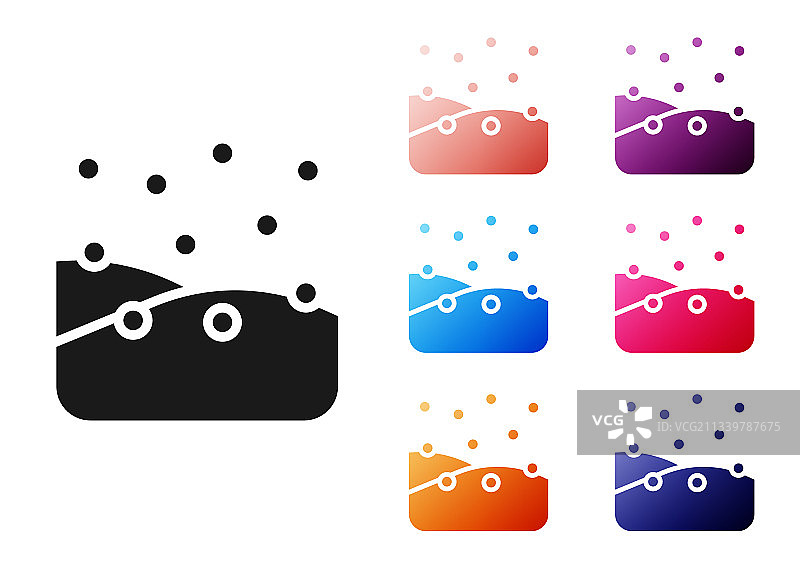 白色背景上的黑色雪花图标图片素材