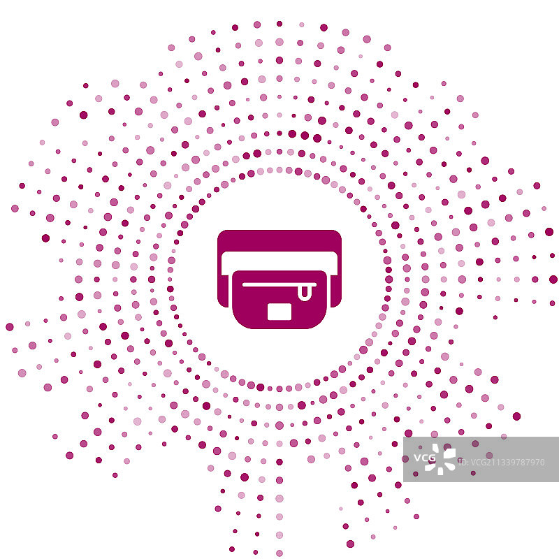 白色背景上的紫色腰包香蕉图标图片素材