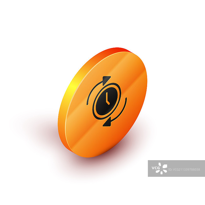 白色背景上的2.5D箭头时钟图标图片素材