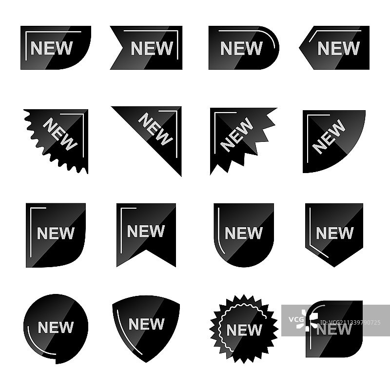 新产品促销黑色标签合集图片素材