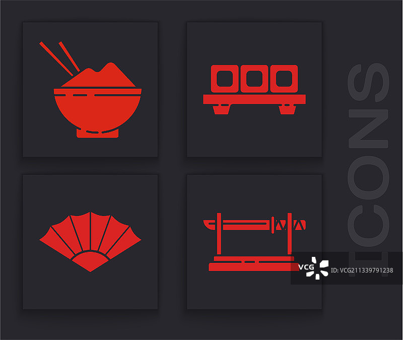 日式武士刀米饭套装图片素材