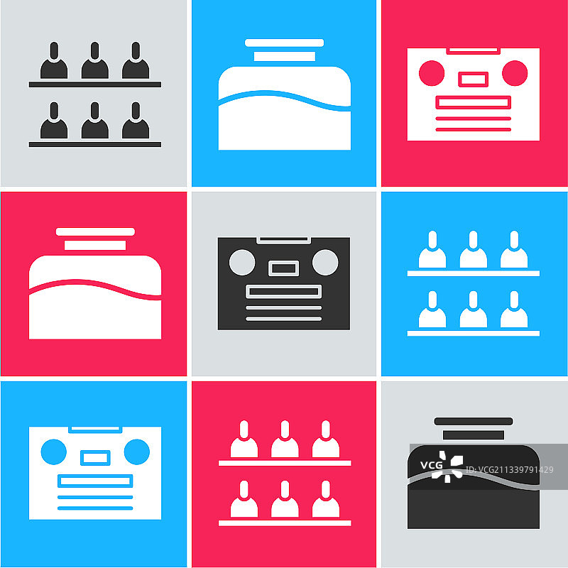 陪审员墨水瓶复古磁带套装图片素材