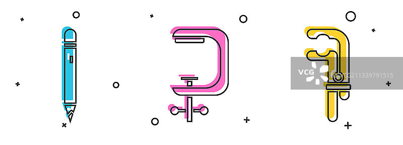 铅笔套装，含橡皮、夹具和螺丝刀图片素材