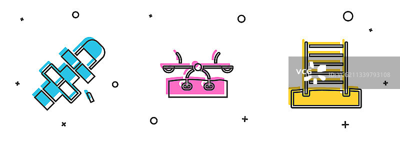 跳房子跷跷板瑞典墙图标套装图片素材