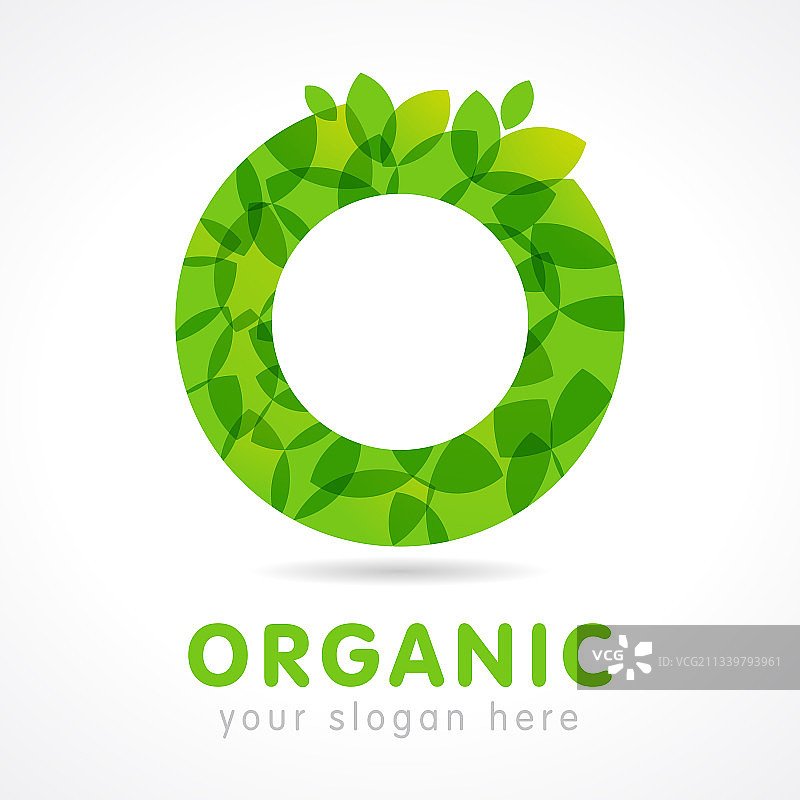 O字母绿色有机概念Logo图片素材