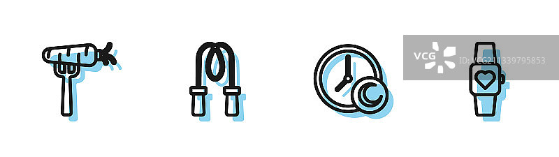 睡觉时间胡萝卜跳绳套装图片素材