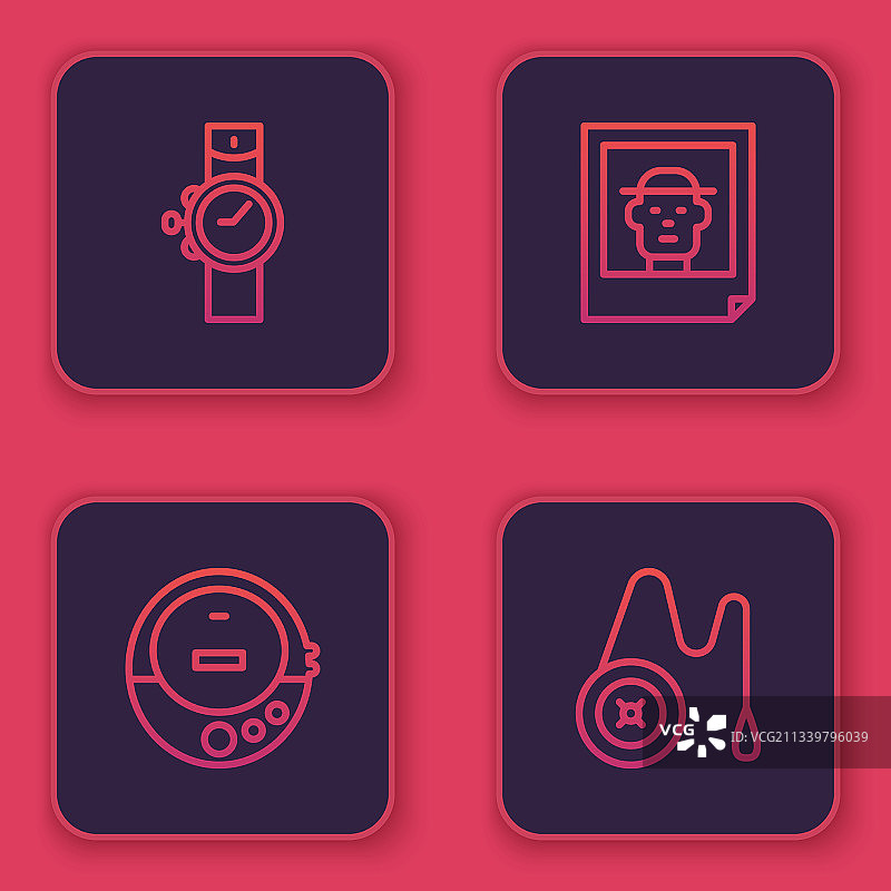 CD播放器照片腕表线性图标图片素材