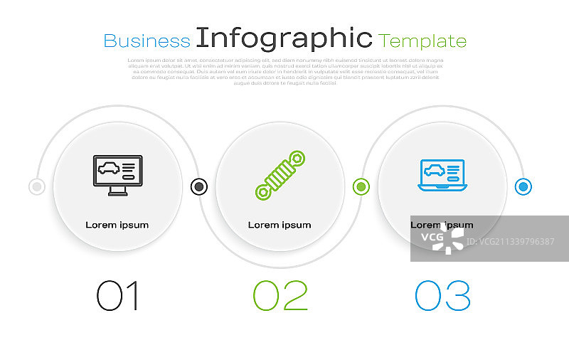 汽车减震诊断线条组合图片素材