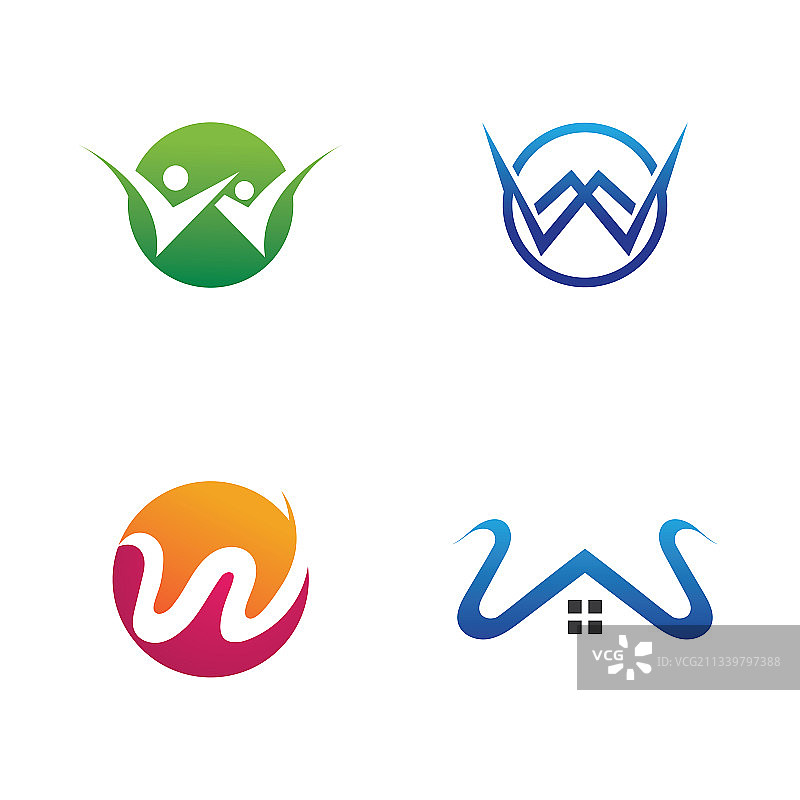 W字母标志模板图片素材